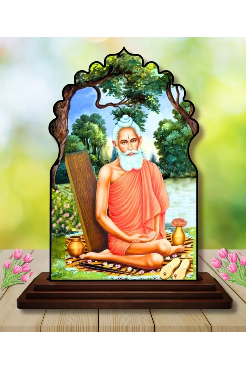 Car Dashboard/Table Top Baba Lokenath Wooden Temple Photo Stand  3x4 Inches, Compact & Stylish Spiritual Display For Car, Home & Office (Pack Of 1) (F22636)