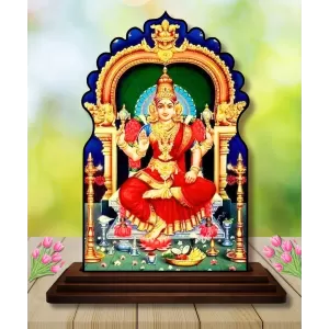 Car Dashboard/Table Top Kamakshi Amman Wooden Temple Photo Stand 3x4 Inches, Compact & Stylish Spiritual Display For Car, Home & Office (Pack Of 1) (F22639) Car Dashboard/Table Top Kamakshi Amman Wooden Temple Photo Stand 3x4 Inches, Compact & Stylish Spiritual Display For Car, Home & Office (Pack Of 1) (F22639)