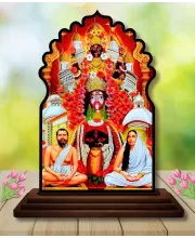 Car Dashboard/Table Top Spiritual Gurus Wooden Temple Photo Stand  3x4 Inches, Compact & Stylish Spiritual Display For Car, Home & Office (Pack Of 1) (F22664)