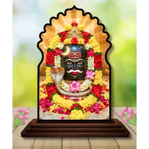 Car Dashboard/Table Top Mahakaleshwar Jyothirlingam Wooden Temple Photo Stand 3x4 Inches, Compact & Stylish Spiritual Display For Car, Home & Office (Pack Of 1) (F22676) Car Dashboard/Table Top Mahakaleshwar Jyothirlingam Wooden Temple Photo Stand 3x4 Inches, Compact & Stylish Spiritual Display For Car, Home & Office (Pack Of 1) (F22676)