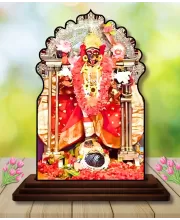 Car Dashboard/Table Top Lord Shree Ram  Wooden Temple Photo Stand  3x4 Inches, Compact & Stylish Spiritual Display For Car, Home & Office (Pack Of 1) (F22679)