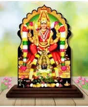 Car Dashboard/Table Top  Angala Parameshwari Wooden Temple Photo Stand  3x4 Inches, Compact & Stylish Spiritual Display For Car, Home & Office (Pack Of 1) (F22681)