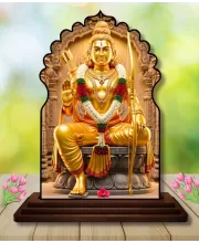 Car Dashboard/Table Top Lord Rama Wooden Temple Photo Stand  3x4 Inches, Compact & Stylish Spiritual Display For Car, Home & Office (Pack Of 1) (F22683)