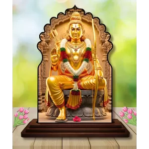 Car Dashboard/Table Top Lord Rama Wooden Temple Photo Stand 3x4 Inches, Compact & Stylish Spiritual Display For Car, Home & Office (Pack Of 1) (F22683) Car Dashboard/Table Top Lord Rama Wooden Temple Photo Stand 3x4 Inches, Compact & Stylish Spiritual Display For Car, Home & Office (Pack Of 1) (F22683)