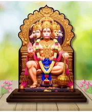 Car Dashboard/Table Top Lord Hanuman Wooden Temple Photo Stand  3x4 Inches, Compact & Stylish Spiritual Display For Car, Home & Office (Pack Of 1) (F22684)