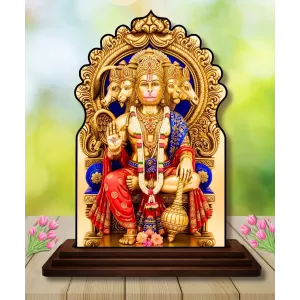 Car Dashboard/Table Top Lord Hanuman Wooden Temple Photo Stand 3x4 Inches, Compact & Stylish Spiritual Display For Car, Home & Office (Pack Of 1) (F22685) Car Dashboard/Table Top Lord Hanuman Wooden Temple Photo Stand 3x4 Inches, Compact & Stylish Spiritual Display For Car, Home & Office (Pack Of 1) (F22685)