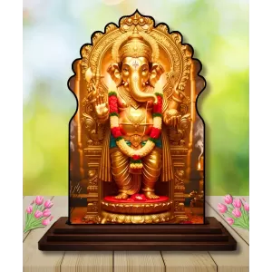 Car Dashboard/Table Top Lord Ganesha Wooden Temple Photo Stand 3x4 Inches, Compact & Stylish Spiritual Display For Car, Home & Office (Pack Of 1) (F22686) Car Dashboard/Table Top Lord Ganesha Wooden Temple Photo Stand 3x4 Inches, Compact & Stylish Spiritual Display For Car, Home & Office (Pack Of 1) (F22686)