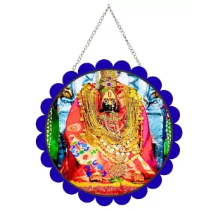 Tulja Bhavani Mata Wall Hanging Photo Frame | 8 Inch Round Floral Design With Golden Hanging Chain | Decorative Religious Wall Decor For Home, Office, Temple & Pooja Room (F22723) Tulja Bhavani Mata Wall Hanging Photo Frame | 8 Inch Round Floral Design With Golden Hanging Chain | Decorative Religious Wall Decor For Home, Office, Temple & Pooja Room (F22723)
