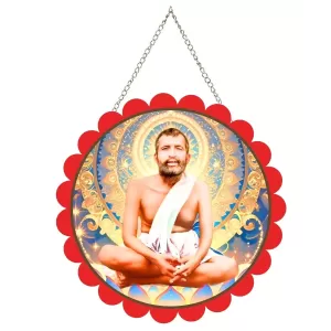 Ramakrishna Paramahamsa Wall Hanging Photo Frame | 8 Inch Round Floral Design With Golden Hanging Chain | Decorative Religious Wall Decor For Home, Office, Temple & Pooja Room (F22739) Ramakrishna Paramahamsa Wall Hanging Photo Frame | 8 Inch Round Floral Design With Golden Hanging Chain | Decorative Religious Wall Decor For Home, Office, Temple & Pooja Room (F22739)