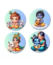 Ganesha, Krishna, Rama, And Hanuman. Fridge Magnets – 4 Piece Set | 3 Inch Round Wall Fridge Decor (F22761) Ganesha, Krishna, Rama, And Hanuman. Fridge Magnets – 4 Piece Set | 3 Inch Round Wall Fridge Decor (F22761)
