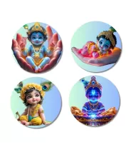 Krishna Fridge Magnets – 4 Piece Set | 3 Inch Round Wall Fridge Decor (F22766) Krishna Fridge Magnets – 4 Piece Set | 3 Inch Round Wall Fridge Decor (F22766)