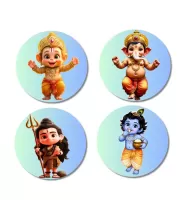 Hanuman, Ganesha, Shiva, And Krishna. Fridge Magnets – 4 Piece Set | 3 Inch Round Wall Fridge Decor (F22753) Hanuman, Ganesha, Shiva, And Krishna. Fridge Magnets – 4 Piece Set | 3 Inch Round Wall Fridge Decor (F22753)