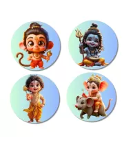 Hanuman, Ganesha, Shiva, And Krishna. Fridge Magnets – 4 Piece Set | 3 Inch Round Wall Fridge Decor (F22754) Hanuman, Ganesha, Shiva, And Krishna. Fridge Magnets – 4 Piece Set | 3 Inch Round Wall Fridge Decor (F22754)