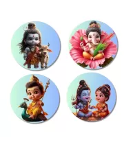 Shiva, Ganesha, Kartikeya, And Parvati. Fridge Magnets – 4 Piece Set | 3 Inch Round Wall Fridge Decor (F22756) Shiva, Ganesha, Kartikeya, And Parvati. Fridge Magnets – 4 Piece Set | 3 Inch Round Wall Fridge Decor (F22756)