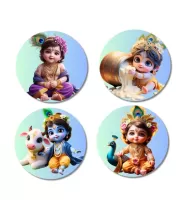 Krishna Fridge Magnets – 4 Piece Set | 3 Inch Round Wall Fridge Decor (F22759) Krishna Fridge Magnets – 4 Piece Set | 3 Inch Round Wall Fridge Decor (F22759)