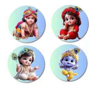 Krishna And Radha. Fridge Magnets – 4 Piece Set | 3 Inch Round Wall Fridge Decor (F22772) Krishna And Radha. Fridge Magnets – 4 Piece Set | 3 Inch Round Wall Fridge Decor (F22772)