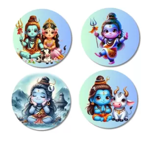 Shiva And Parvati. Fridge Magnets – 4 Piece Set | 3 Inch Round Wall Fridge Decor (F22796) Shiva And Parvati. Fridge Magnets – 4 Piece Set | 3 Inch Round Wall Fridge Decor (F22796)