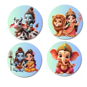 Krishna, Rama, And Ganesha. Fridge Magnets – 4 Piece Set | 3 Inch Round Wall Fridge Decor (F22798) Krishna, Rama, And Ganesha. Fridge Magnets – 4 Piece Set | 3 Inch Round Wall Fridge Decor (F22798)