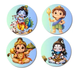 Hanuman, Ganesha, Shiva, And Krishna Fridge Magnets – 4 Piece Set | 3 Inch Round Wall Fridge Decor (F22830) Hanuman, Ganesha, Shiva, And Krishna Fridge Magnets – 4 Piece Set | 3 Inch Round Wall Fridge Decor (F22830)