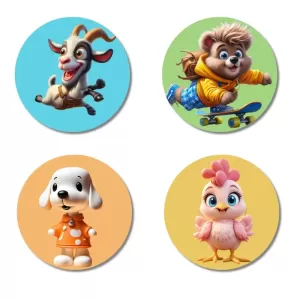 Zebra, Tiger, Lion, And Panda. Fridge Magnets – 4 Piece Set | 3 Inch Round Wall Fridge Decor (F22854) Zebra, Tiger, Lion, And Panda. Fridge Magnets – 4 Piece Set | 3 Inch Round Wall Fridge Decor (F22854)