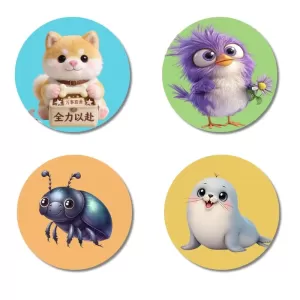Seal, Zebra, Lion, And Shark. Fridge Magnets – 4 Piece Set | 3 Inch Round Wall Fridge Decor (F22872) Seal, Zebra, Lion, And Shark. Fridge Magnets – 4 Piece Set | 3 Inch Round Wall Fridge Decor (F22872)