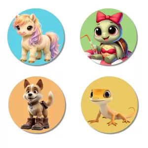 Eagle, Bear, Red Panda, And Hippo. Fridge Magnets – 4 Piece Set | 3 Inch Round Wall Fridge Decor (F22884) Eagle, Bear, Red Panda, And Hippo. Fridge Magnets – 4 Piece Set | 3 Inch Round Wall Fridge Decor (F22884)