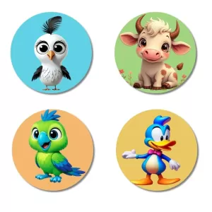 Goat, Parrot, Duck And Penguin Fridge Magnets – 4 Piece Set | 3 Inch Round Wall Fridge Decor (F22892) Goat, Parrot, Duck And Penguin Fridge Magnets – 4 Piece Set | 3 Inch Round Wall Fridge Decor (F22892)