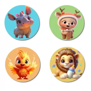 Rhino, Reindeer, Phoenix, And Lion Fridge Magnets – 4 Piece Set | 3 Inch Round Wall Fridge Decor (F22916) Rhino, Reindeer, Phoenix, And Lion Fridge Magnets – 4 Piece Set | 3 Inch Round Wall Fridge Decor (F22916)