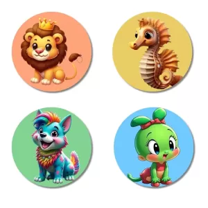 Deer, Elephant, Giraffe, And Rhino. Fridge Magnets – 4 Piece Set | 3 Inch Round Wall Fridge Decor (F22966) Deer, Elephant, Giraffe, And Rhino. Fridge Magnets – 4 Piece Set | 3 Inch Round Wall Fridge Decor (F22966)