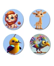 Blue Jay, Rabbit, Horse, Piglet Fridge Magnets – 4 Piece Set | 3 Inch Round Wall Fridge Decor (F23158) Blue Jay, Rabbit, Horse, Piglet Fridge Magnets – 4 Piece Set | 3 Inch Round Wall Fridge Decor (F23158)