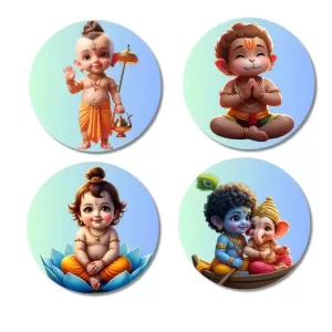 Shiva, Hanuman, Brahma, Krishna, And Ganesha. Fridge Magnets – 4 Piece Set | 3 Inch Round Wall Fridge Decor (F23199) Shiva, Hanuman, Brahma, Krishna, And Ganesha. Fridge Magnets – 4 Piece Set | 3 Inch Round Wall Fridge Decor (F23199)