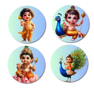 Kartikeya Fridge Magnets – 4 Piece Set | 3 Inch Round Wall Fridge Decor (F23217) Kartikeya Fridge Magnets – 4 Piece Set | 3 Inch Round Wall Fridge Decor (F23217)