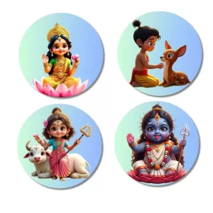 Lakshmi, Rama, Parvati, Krishna Fridge Magnets – 4 Piece Set | 3 Inch Round Wall Fridge Decor (F23263) Lakshmi, Rama, Parvati, Krishna Fridge Magnets – 4 Piece Set | 3 Inch Round Wall Fridge Decor (F23263)