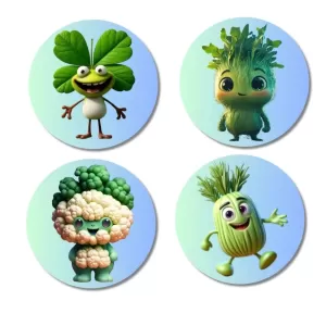 Radish, Peas, Chili, Apple Fridge Magnets – 4 Piece Set | 3 Inch Round Wall Fridge Decor (F23311) Radish, Peas, Chili, Apple Fridge Magnets – 4 Piece Set | 3 Inch Round Wall Fridge Decor (F23311)