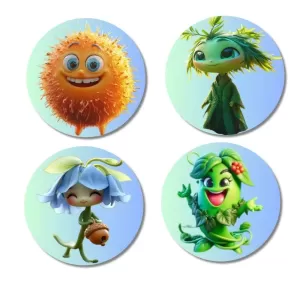 Lychee, Seaweed, Bluebell, Mint Fridge Magnets – 4 Piece Set | 3 Inch Round Wall Fridge Decor (F23312) Lychee, Seaweed, Bluebell, Mint Fridge Magnets – 4 Piece Set | 3 Inch Round Wall Fridge Decor (F23312)