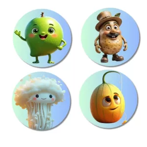 Mango, Potato, Cauliflower, Muskmelon Fridge Magnets – 4 Piece Set | 3 Inch Round Wall Fridge Decor (F23313) Mango, Potato, Cauliflower, Muskmelon Fridge Magnets – 4 Piece Set | 3 Inch Round Wall Fridge Decor (F23313)