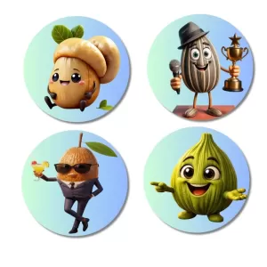 Pomegranate, Bitter Gourd, Cashew, Sapota Fridge Magnets – 4 Piece Set | 3 Inch Round Wall Fridge Decor (F23320) Pomegranate, Bitter Gourd, Cashew, Sapota Fridge Magnets – 4 Piece Set | 3 Inch Round Wall Fridge Decor (F23320)