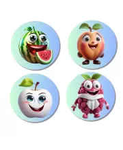 Pear, Brinjal, Onion, Lettuce Fridge Magnets Ã¢â‚¬â€œ 4 Piece Set | 3 Inch Round Wall Fridge Decor (F23334)